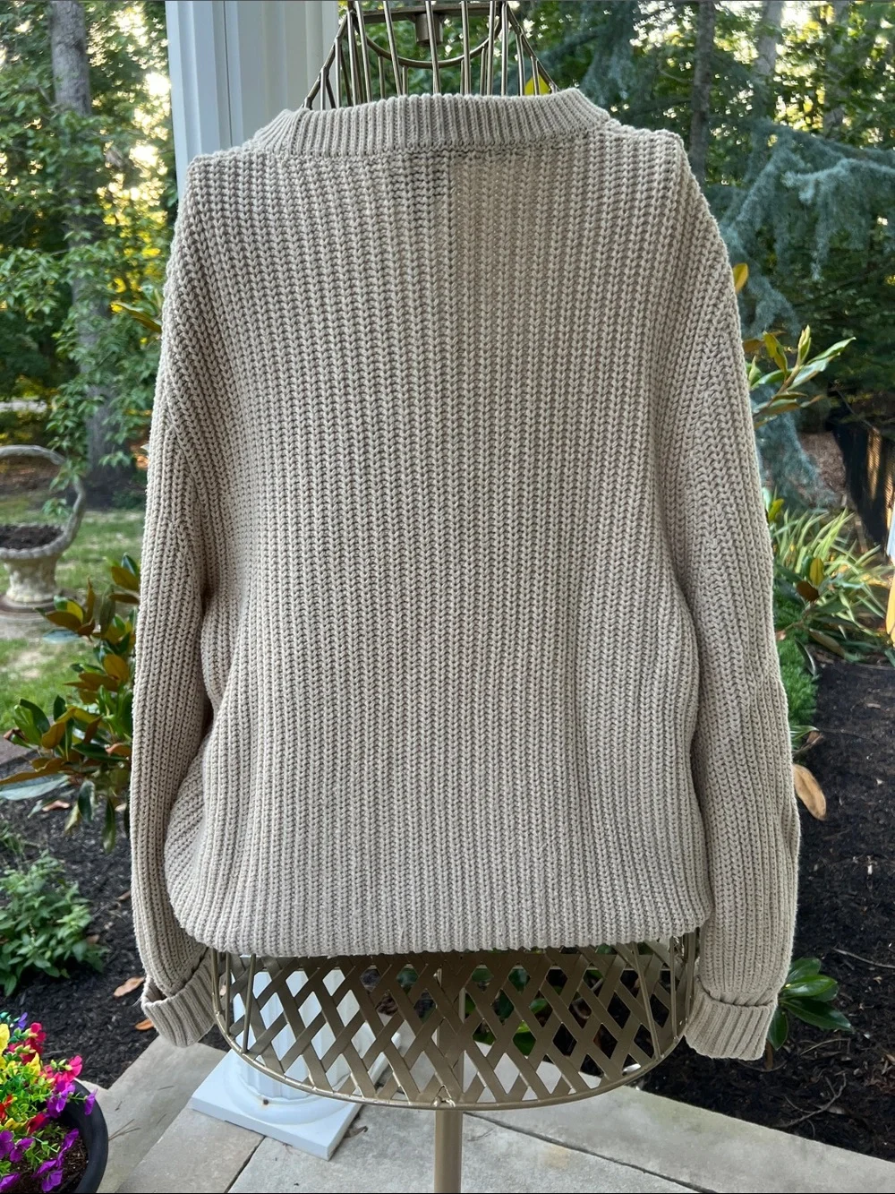 J. Crew Cream Ribbed Chunky Knit Sweater